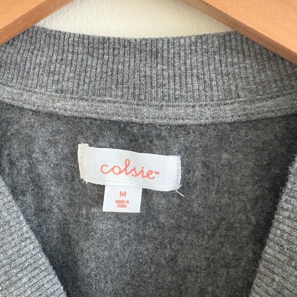 Colsie Crewneck Cropped Pullover Sweatshirt Grey Women’s Size M - Picture 7 of 8